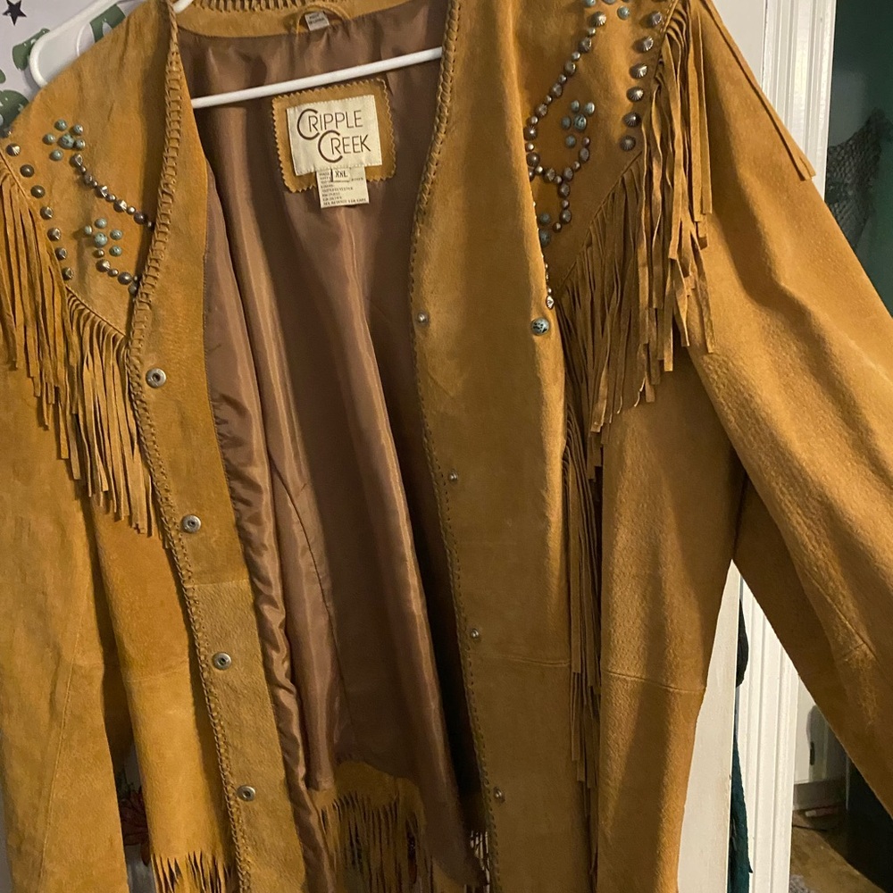 Women's Tan Fringe Jacket